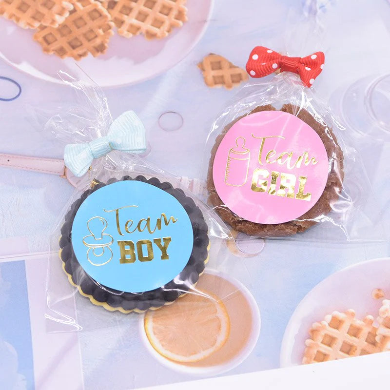 Decorative Party Team Girl and Team Boy Stickers image 2