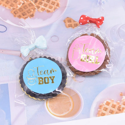Decorative Party Team Girl and Team Boy Stickers image 2