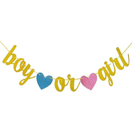 Gender Reveal - Boy or Girl Hearts Banner image 0