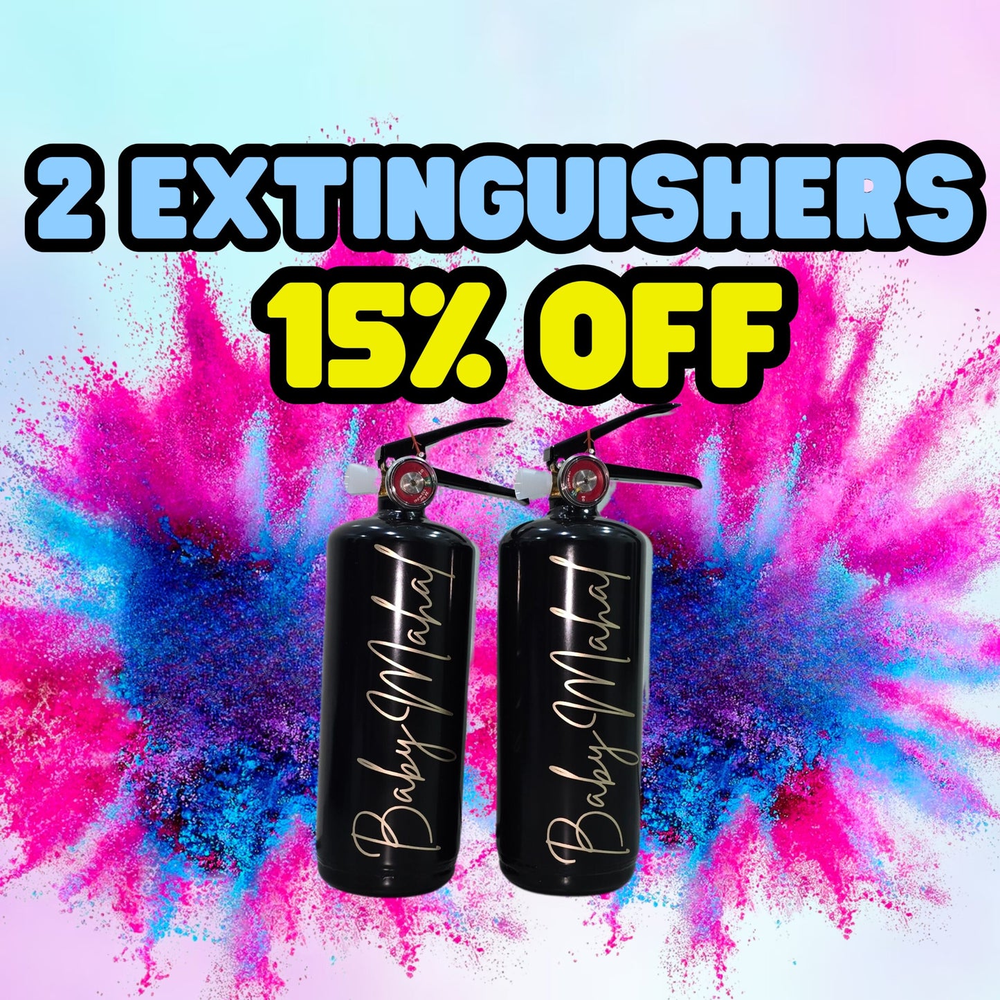 15% OFF BUNDLE - 2 x Gender Reveal Fire Extinguishers image 0
