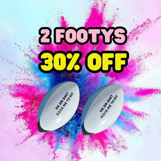 30% OFF BUNDLE - 2 X Gender Reveal Football and Rugby Ball image 0