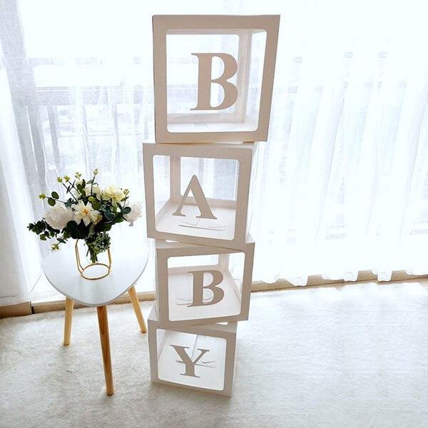 BABY Balloon Boxes Kit - Gender Reveal or Baby Shower Decoration with small balloons image 0
