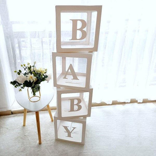 BABY Balloon Boxes Kit - Gender Reveal or Baby Shower Decoration with small balloons image 0