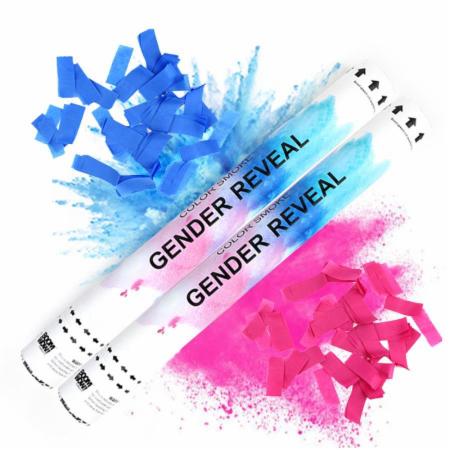 Gender Reveal Biodegradable Confetti and Smoke Cannon 45 cm image 0