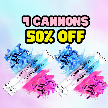 50% OFF BUNDLE – 4 x Metallic Confetti and Smoke Cannon 45 cm image 0