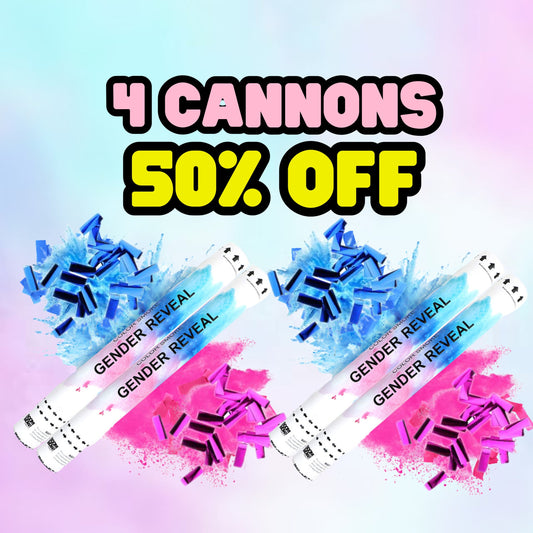 50% OFF BUNDLE – 4 x Metallic Confetti and Smoke Cannon 45 cm image 0